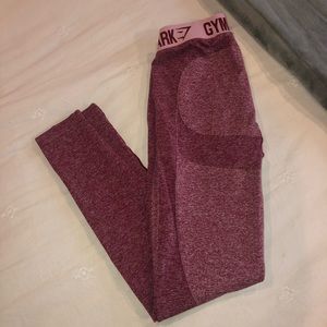 GYMSHARK Flex Leggings - Beet Marl/Chalk Pink